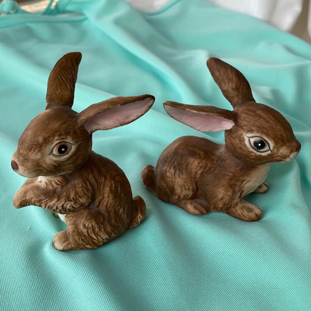 Two Porcelain Rabbit Figurines